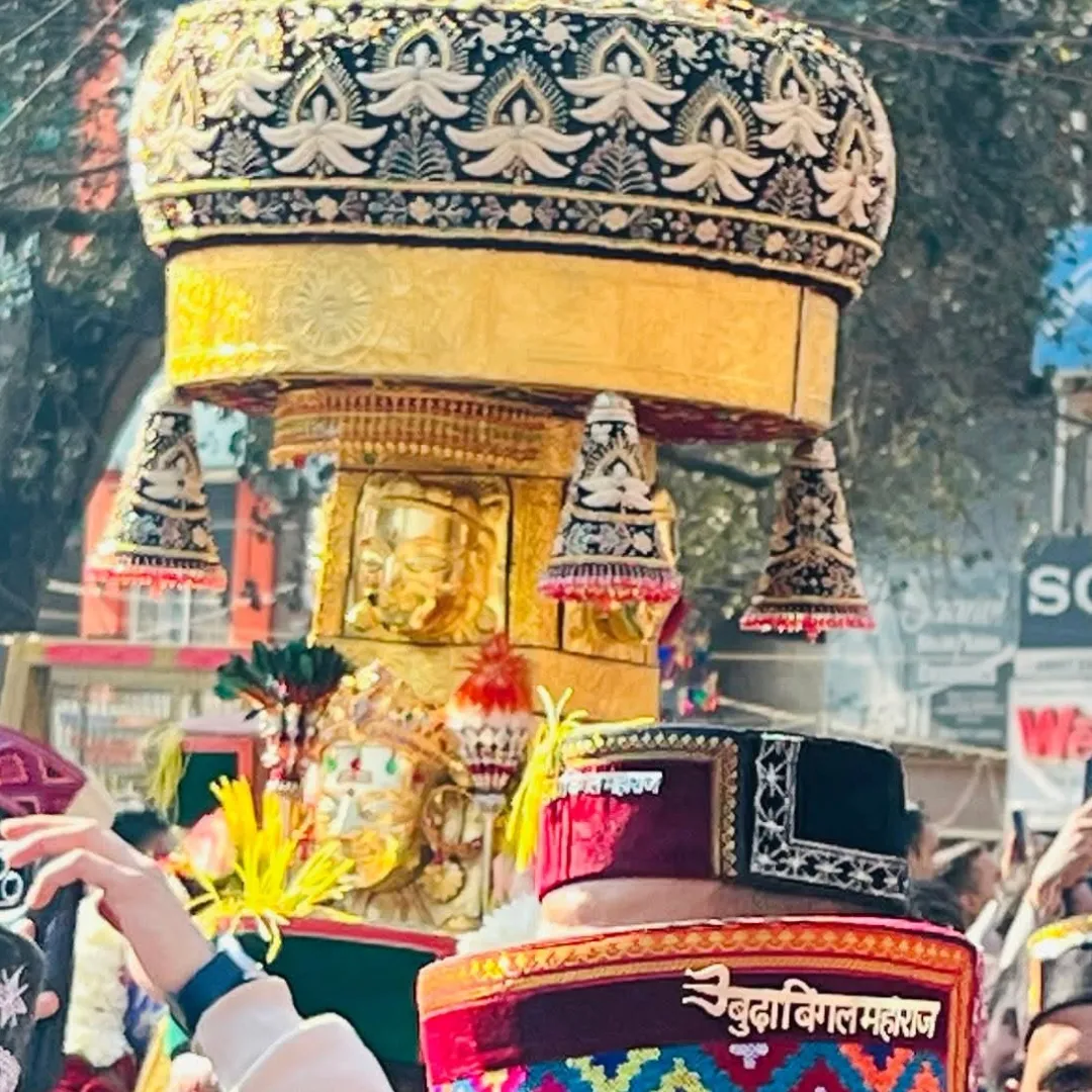 Mandi Shivratri procession with decorated deity raths at Paddal Ground